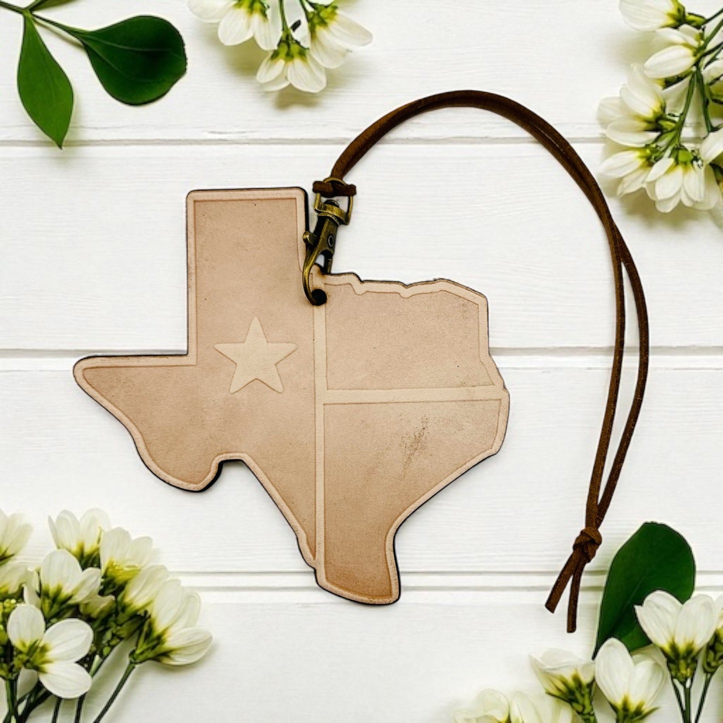Texas Flag Leather Freshie