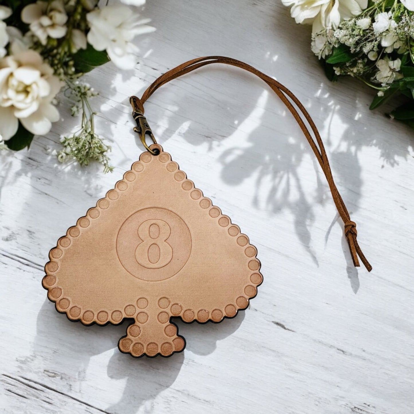 8 Ball Spade Leather Freshie