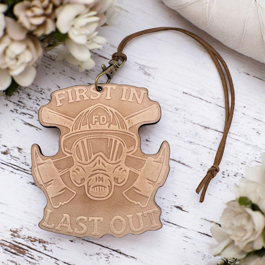 First In, Last Out Leather Freshie