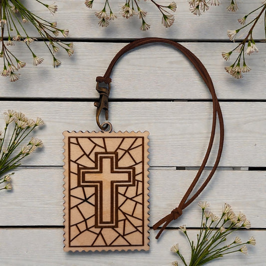 Stained Glass Cross Stamp TimberScent