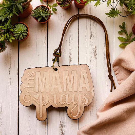 This Mama Prays Leather Freshie