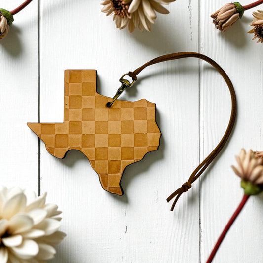 Checkered Texas Leather Freshie