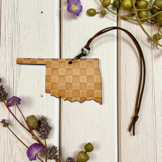 Checkered Oklahoma Leather Freshie