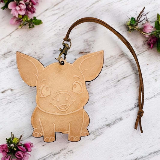 Cute Baby Pig Leather Freshie