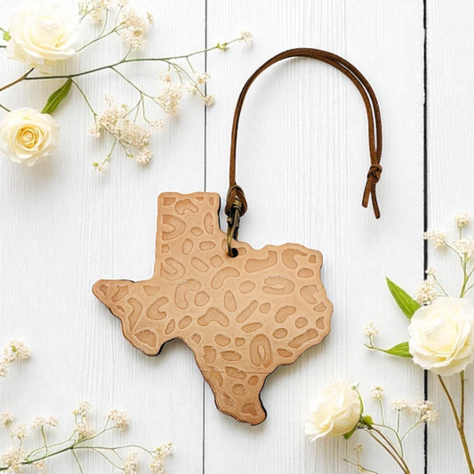 Leopard Print Texas Leather Freshie