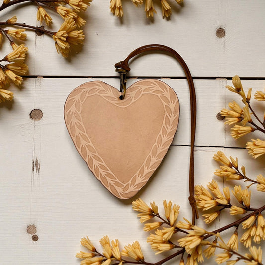 Braided Heart Leather Freshie