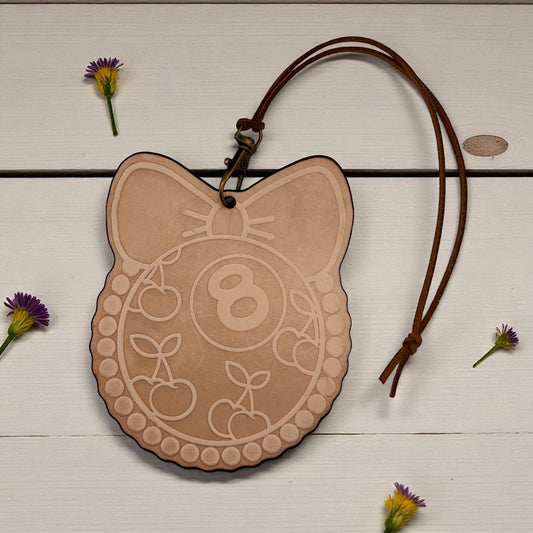 Cherry Western 8 Ball Leather Freshie