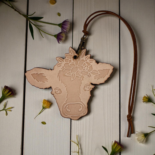 Floral Calf Head Leather Freshie